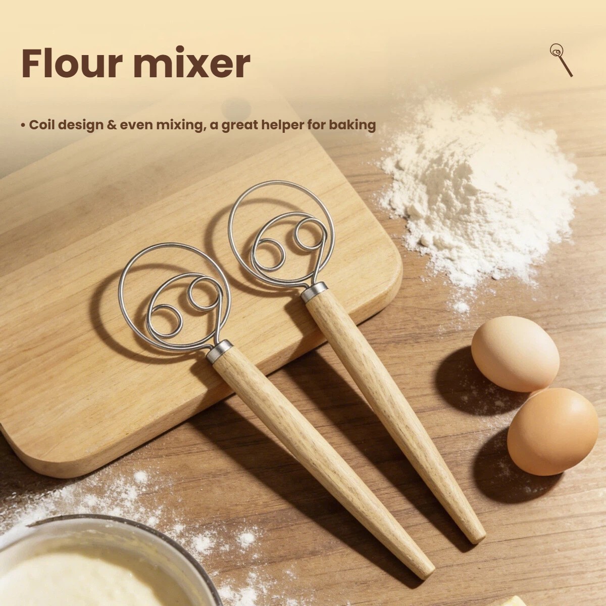 Danish Pancake Pan - Batedor de Massa Grande com Cabo