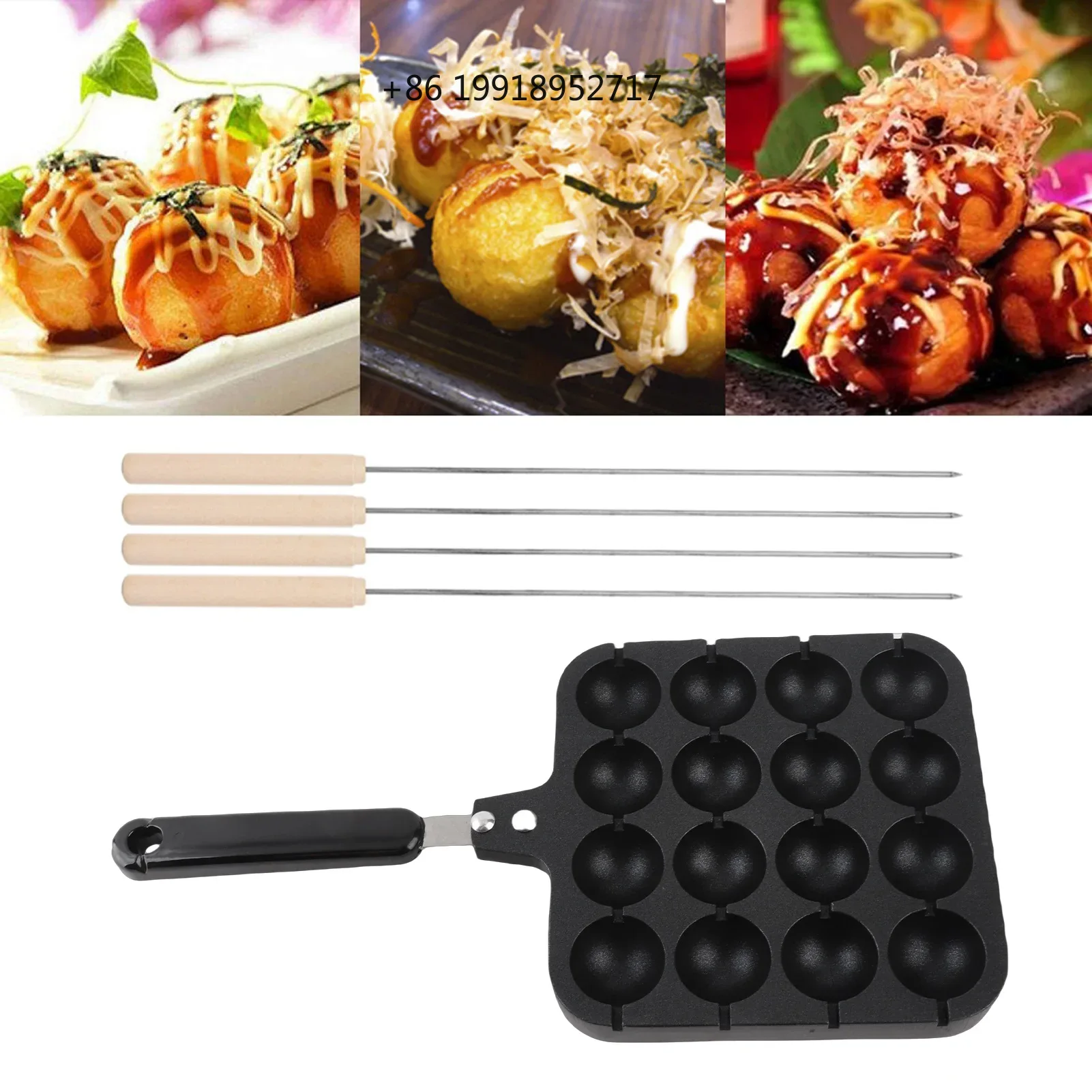 Takoyaki Grill Plate - Assadeira antiaderente para takoyaki, molde para